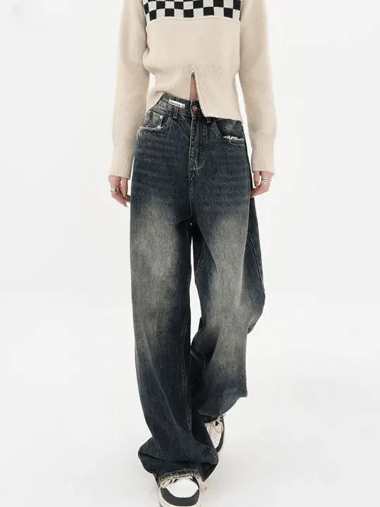 Baggy Dark Wash High Waist Jeans