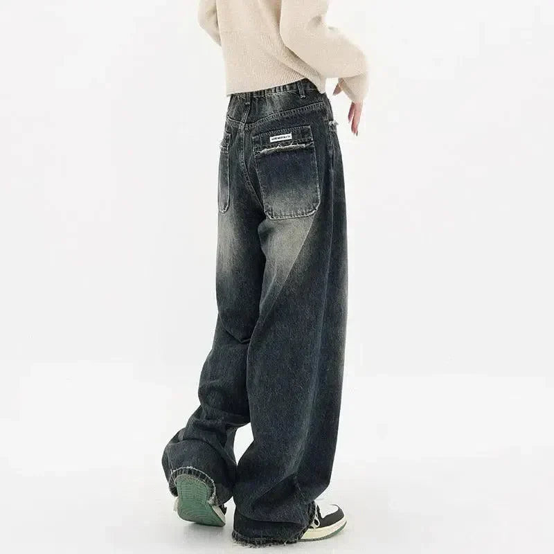 Baggy Dark Wash High Waist Jeans