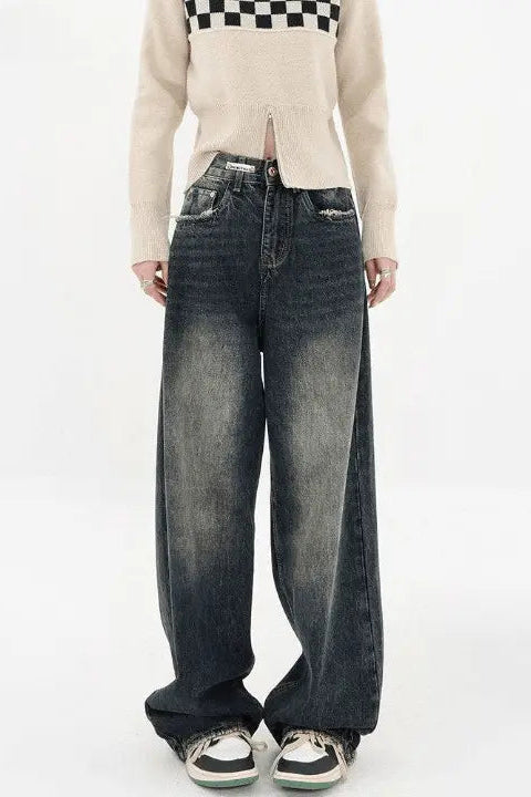 Baggy Dark Wash High Waist Jeans