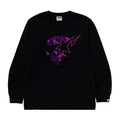 Bape A Bathing Ape Face Sta Long Sleeve Tee Black Purple Camo