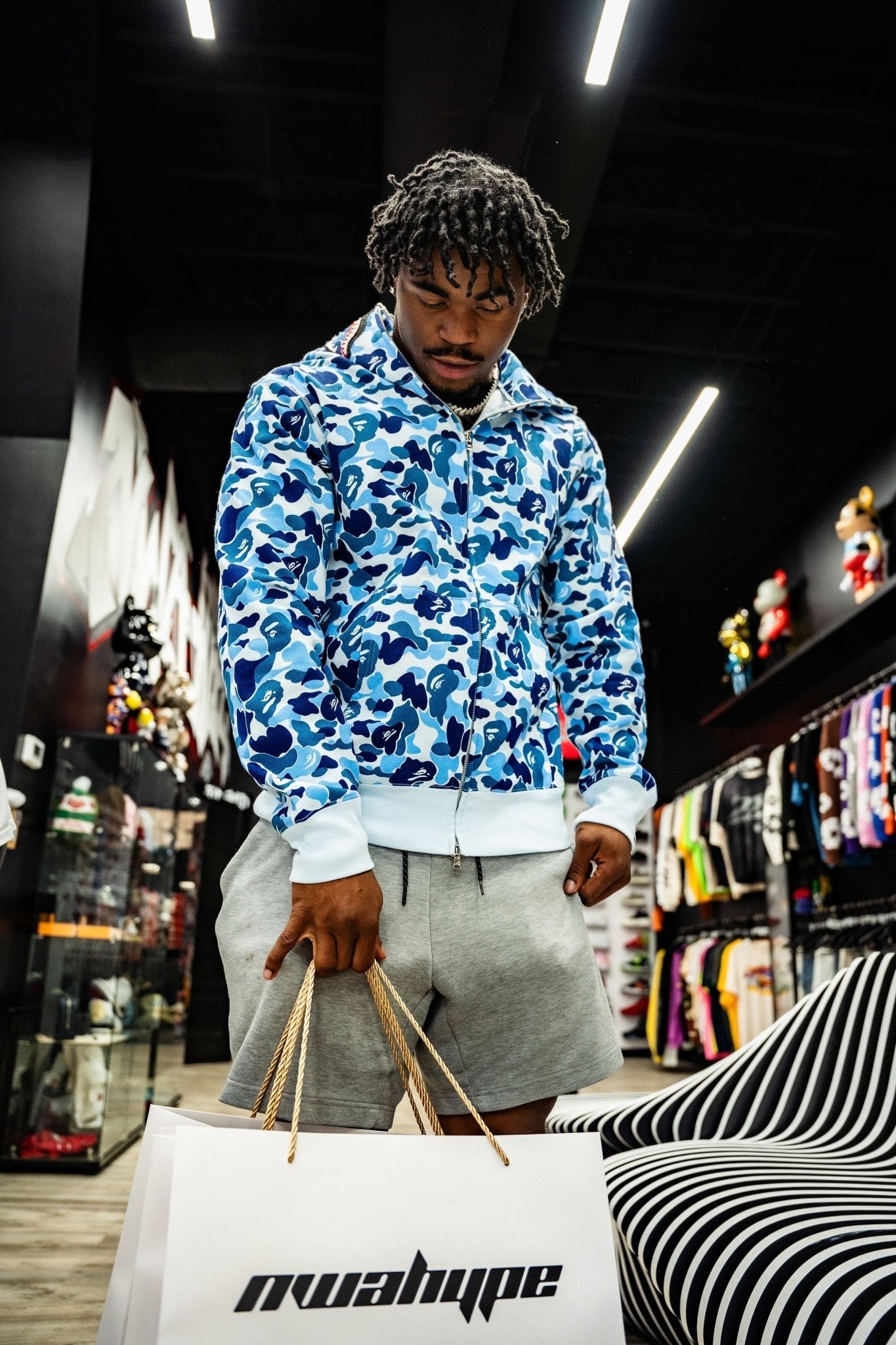 BAPE ABC Camo Shark Full Zip Hoodie 'Blue'