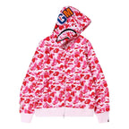BAPE ABC Camo Shark Full Zip Hoodie 'Pink'