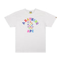 BAPE ABC Rainbow College Tee White