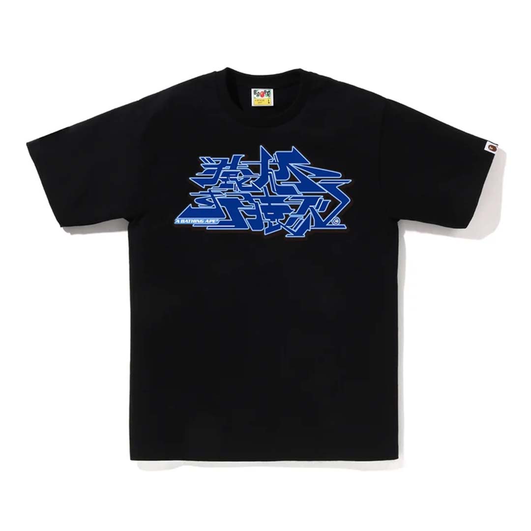 BAPE Asnka Kanji Graffiti Logo Tee Black Blue