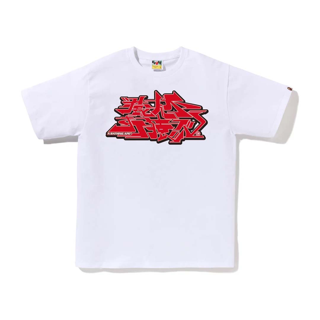 BAPE Asnka Kanji Graffiti Logo Tee White Red