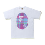 BAPE Check Big Ape Head Tee White/Purple