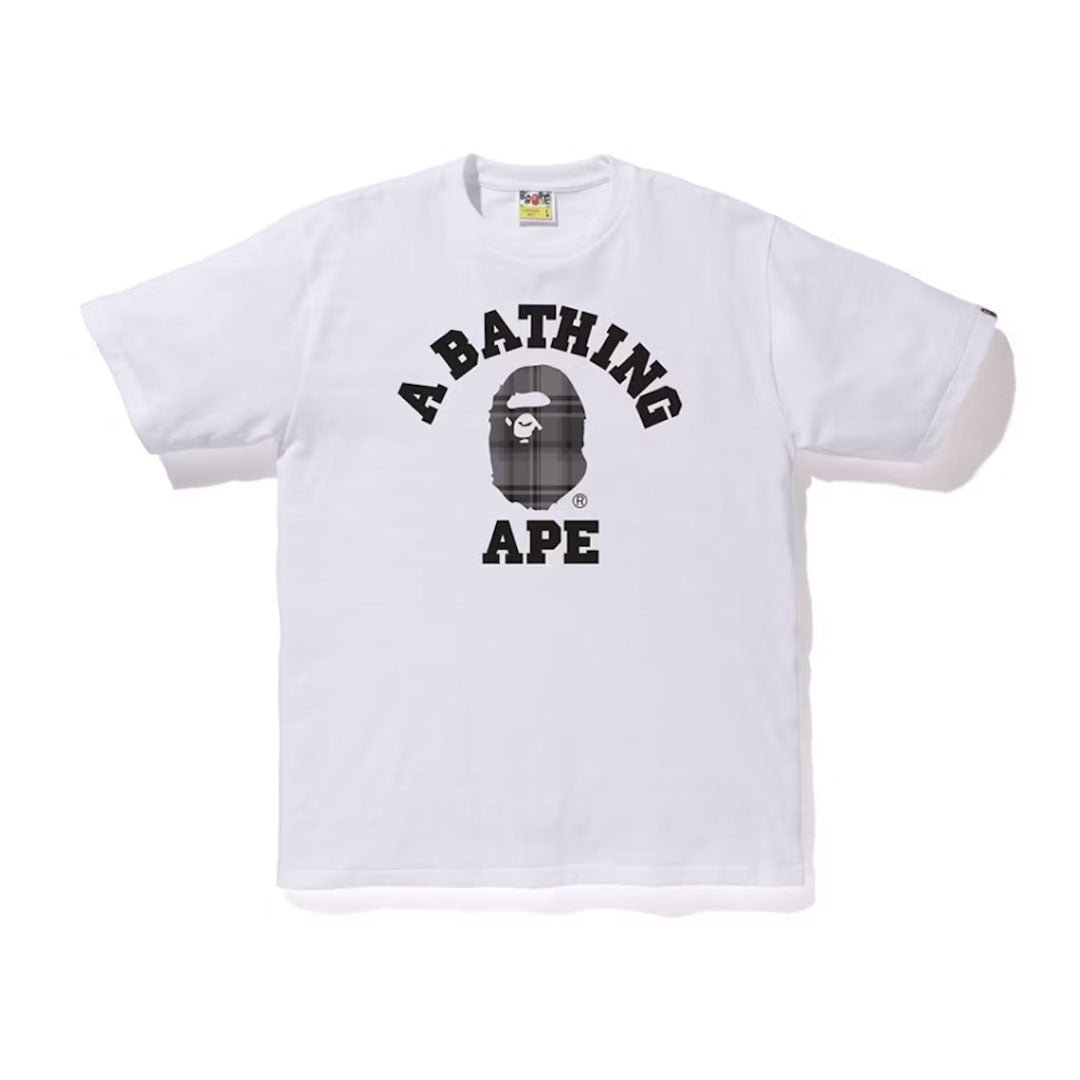 BAPE Check College Tee White/Black