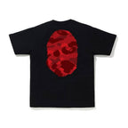 Bape Color Camo Big Ape Head Tee Black Red