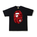 Bape Color Camo Big Ape Head Tee Black Red