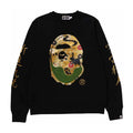 BAPE Moon Japan Ape Head Crewneck Black