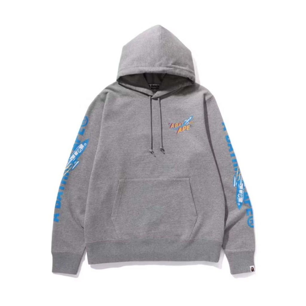 BAPE Moon Japan Ape Head Pullover Hoodie Grey