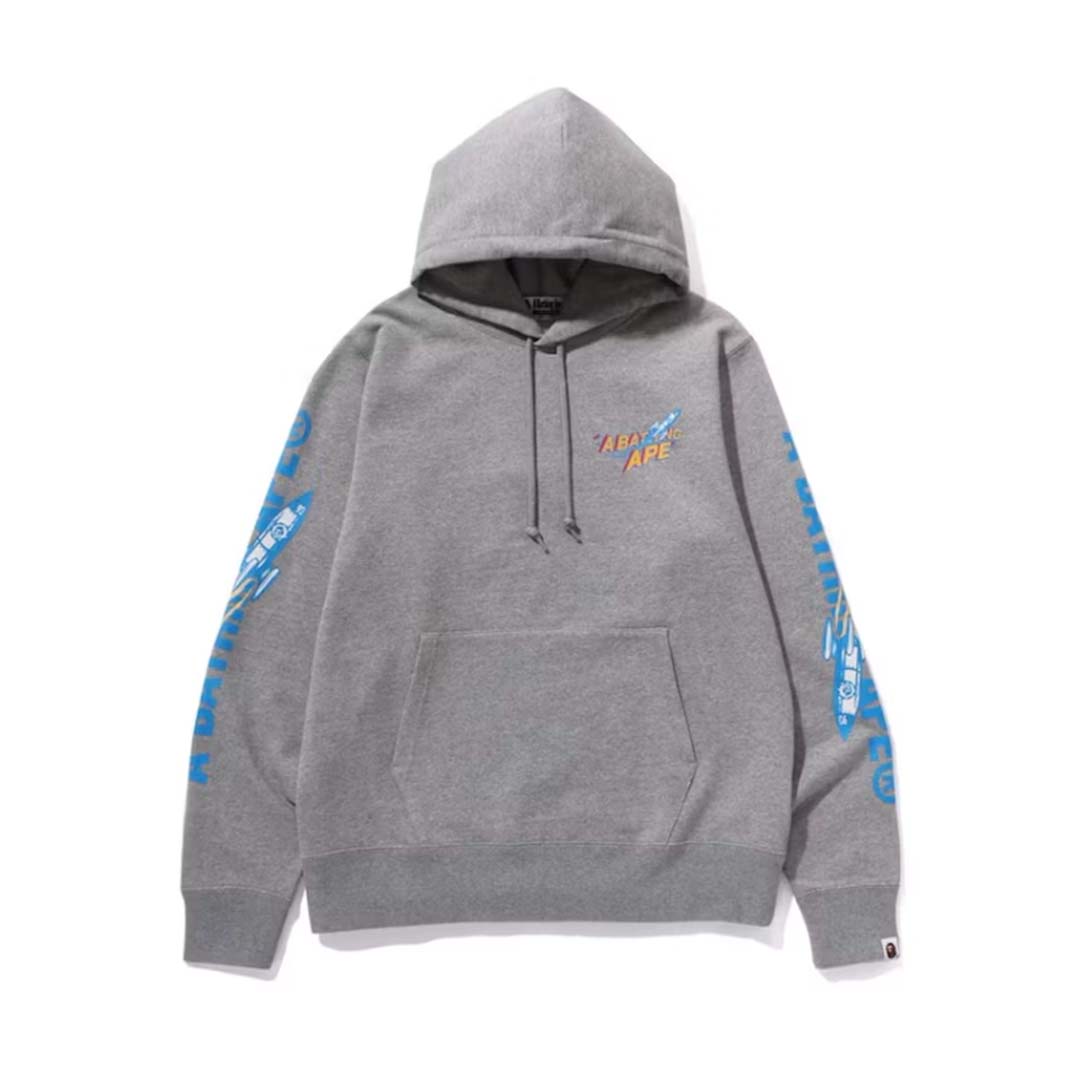 BAPE Moon Japan Ape Head Pullover Hoodie Grey