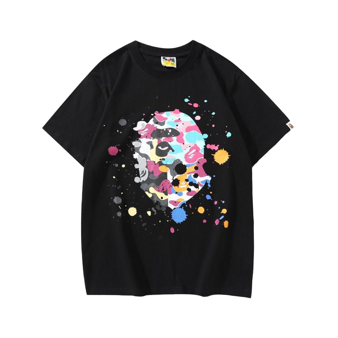 Bape Multi Camo Splatter Black Tee