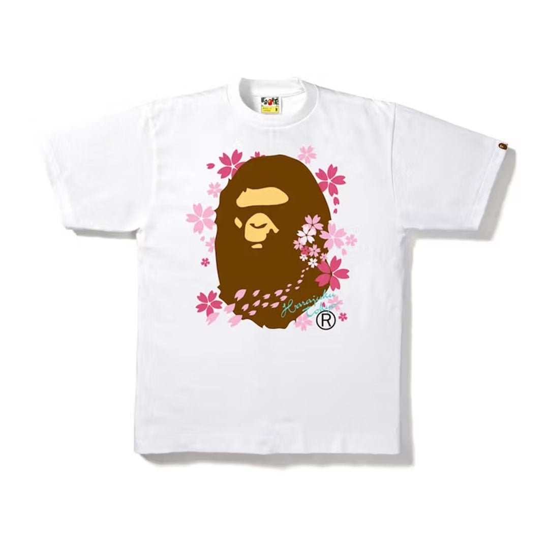 BAPE Sakura Harajuku Floral Tee White