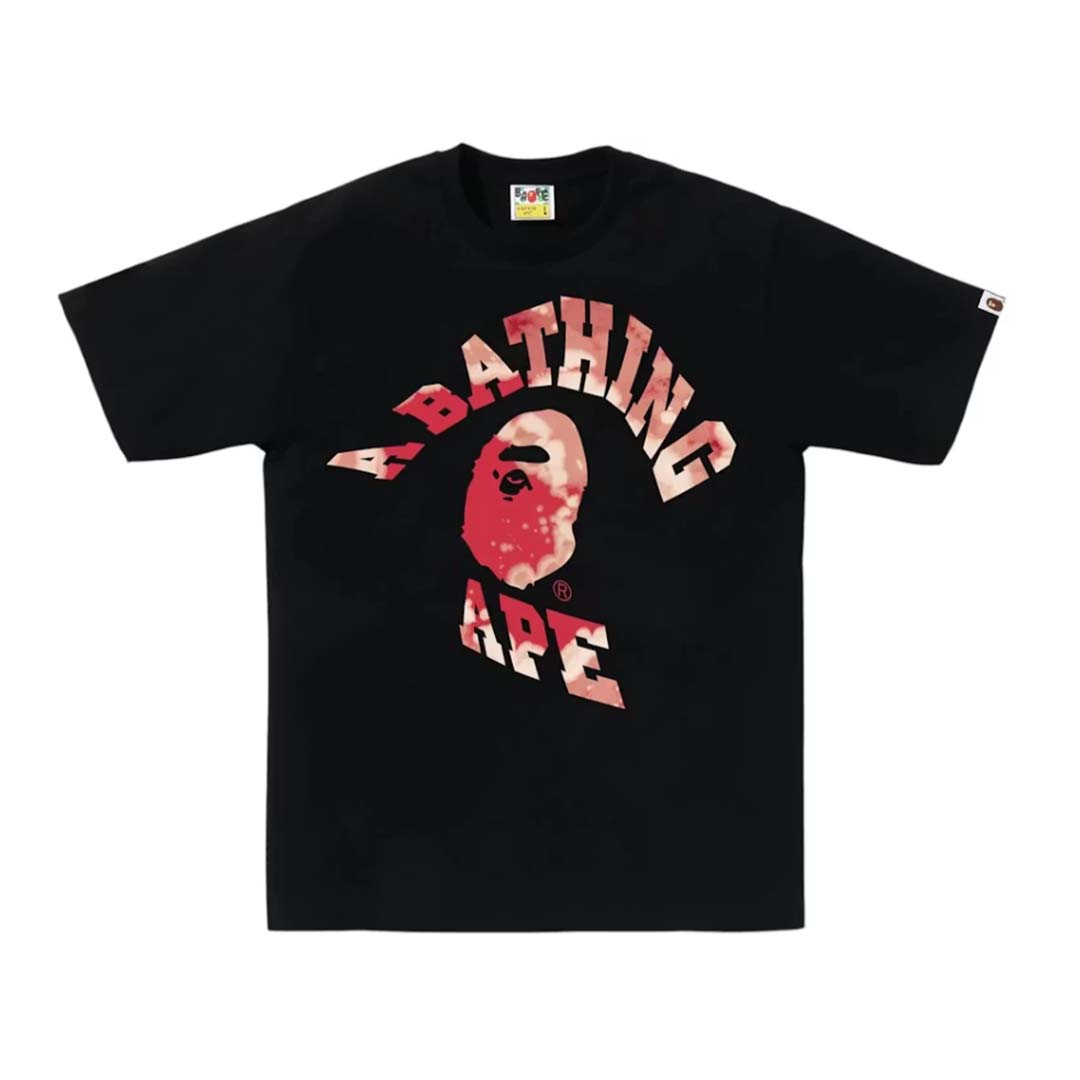 BAPE Tie Dye Twist College Tee Black Red