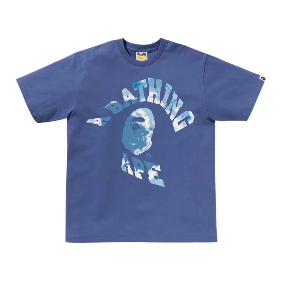 BAPE Tie Dye Twist College Tee Navy