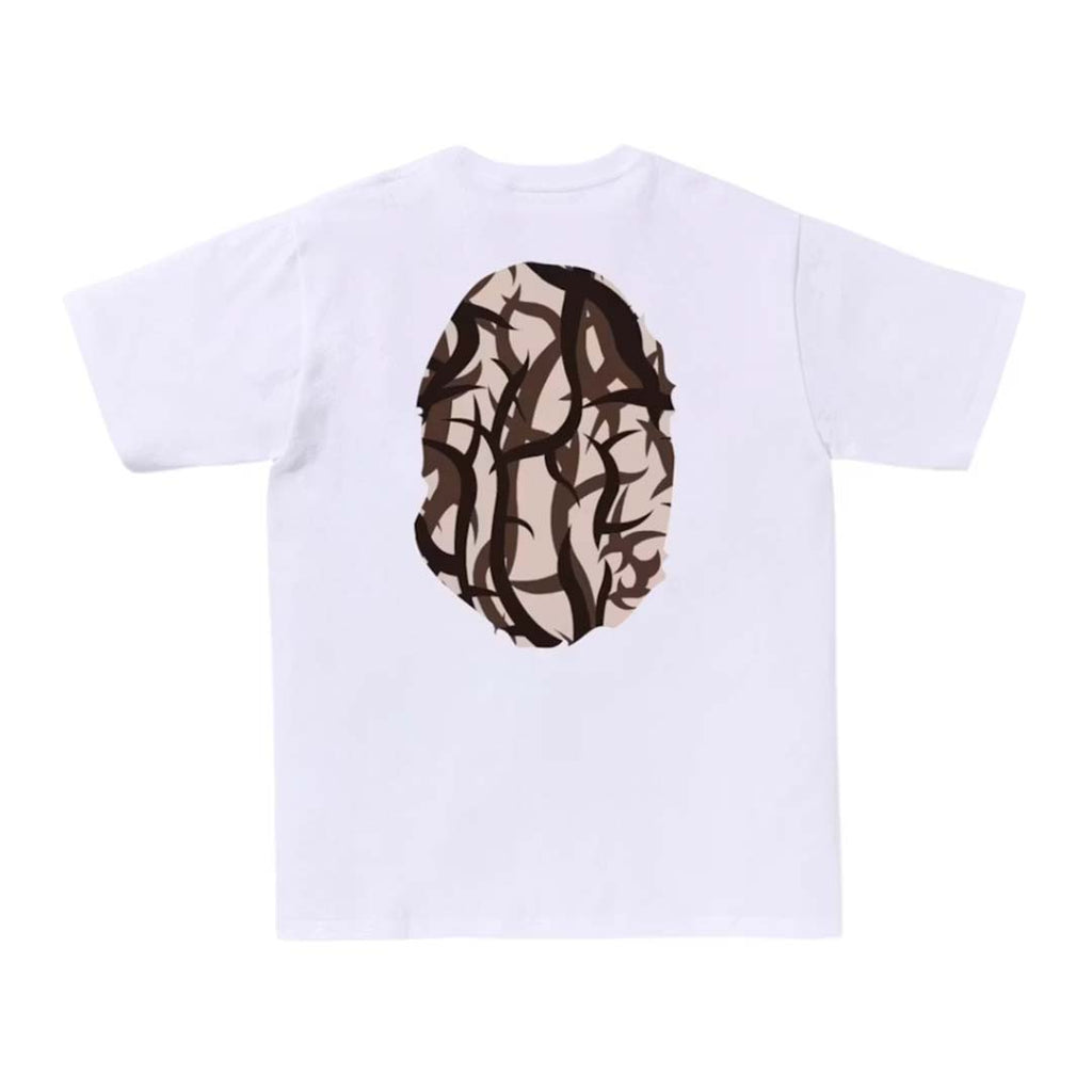 BAPE Trial Camo Big Ape Head Tee White/Beige