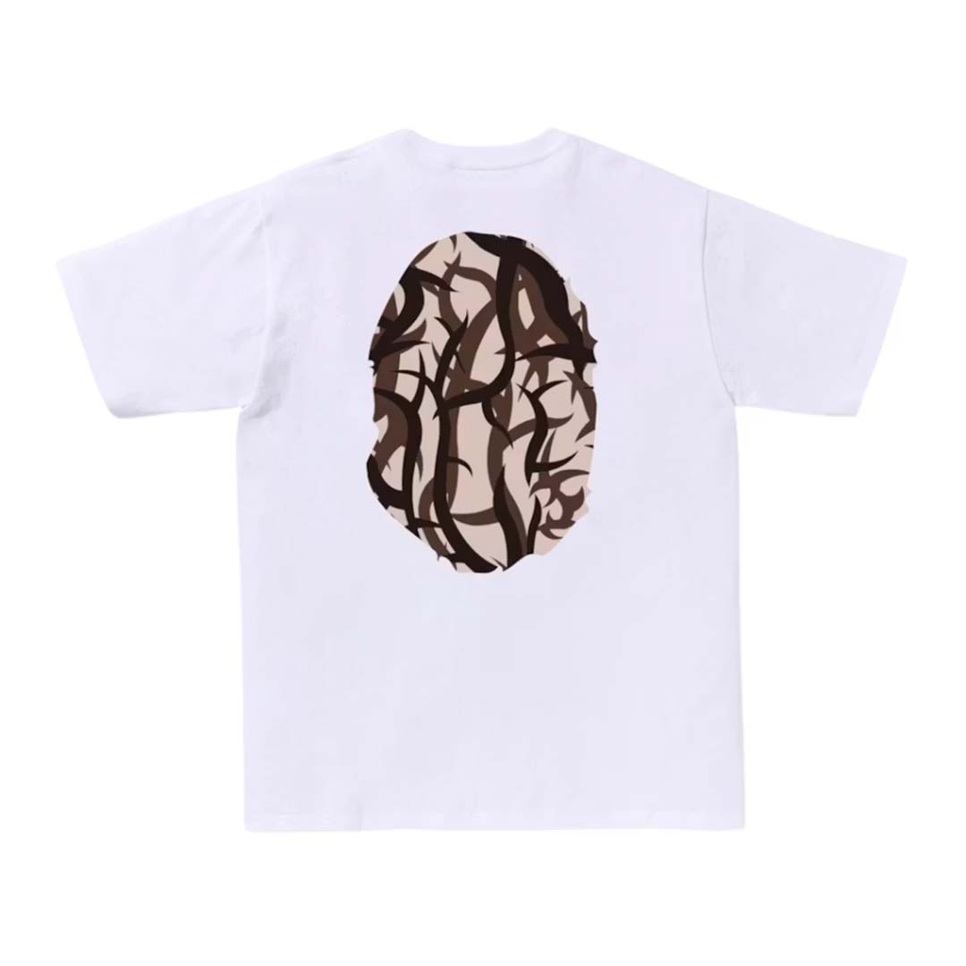 BAPE Trial Camo Big Ape Head Tee White/Beige
