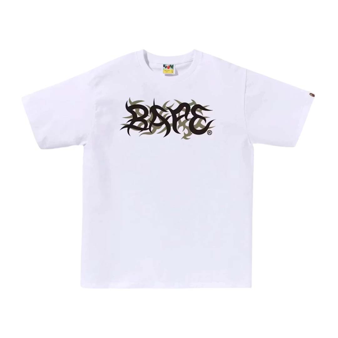 BAPE Trial Camo Logo Tee White