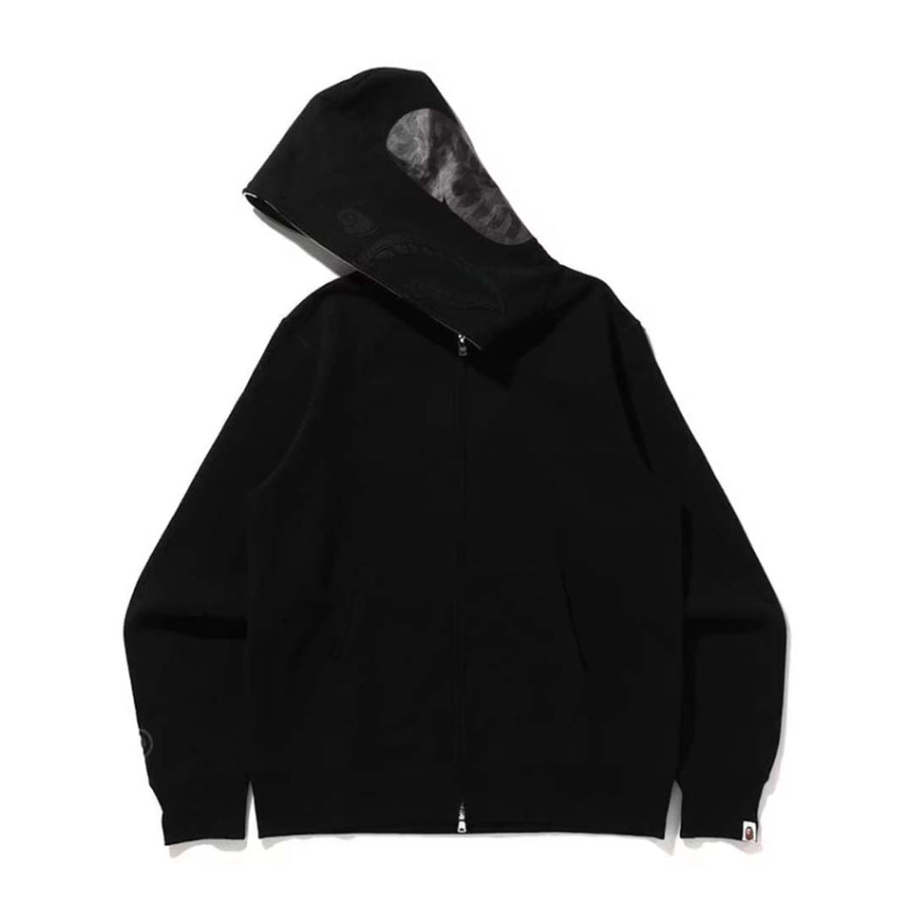 Bape Triple Black Shark Zip Up Hoodie