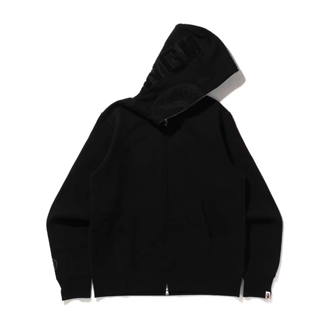 Bape Triple Black Shark Zip Up Hoodie