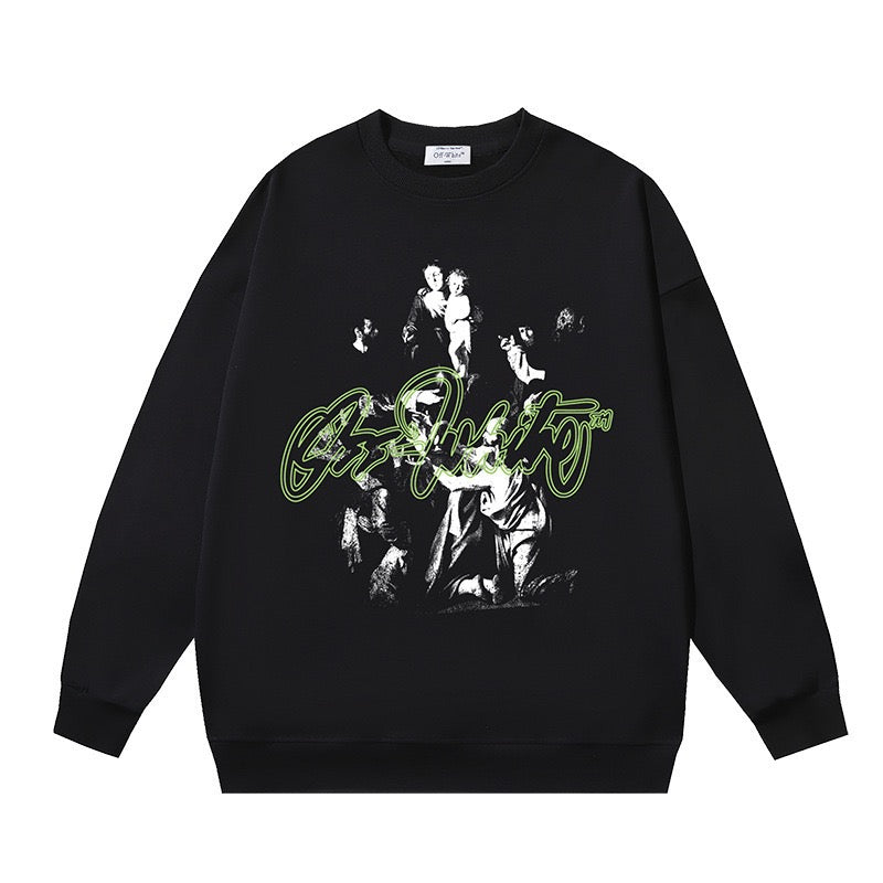 Off-White Graphic Artwork Sweatshirt Black