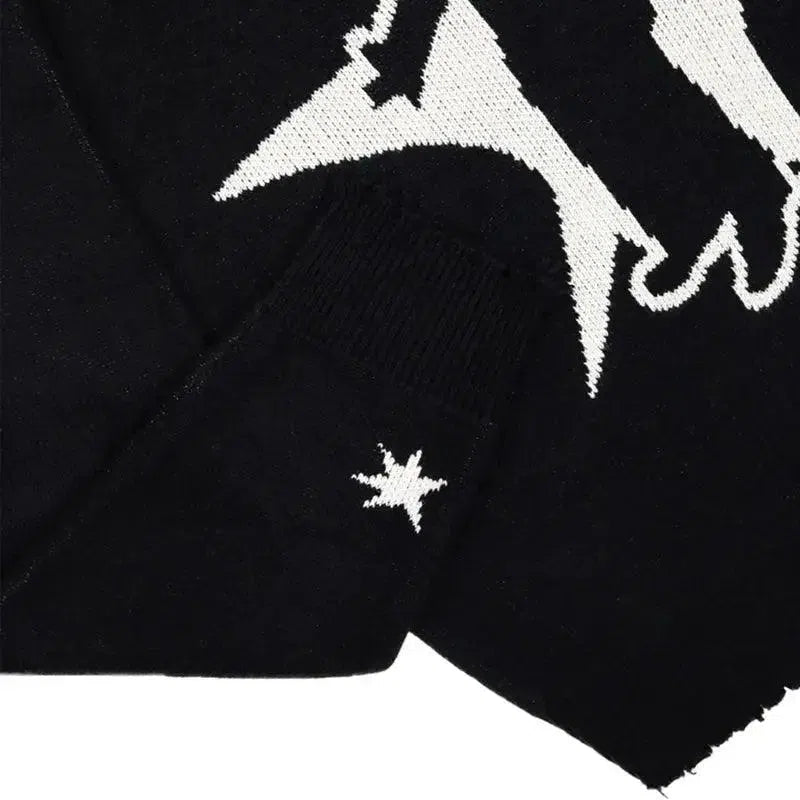 Oversized Knit Graphic Sweater