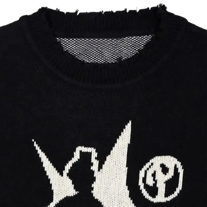 Oversized Knit Graphic Sweater