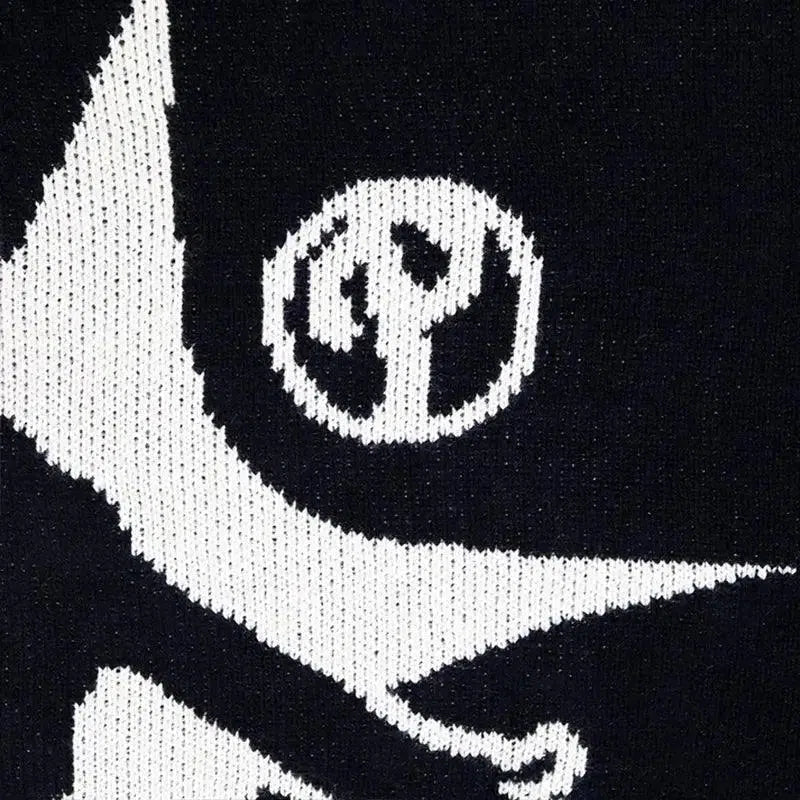 Oversized Knit Graphic Sweater