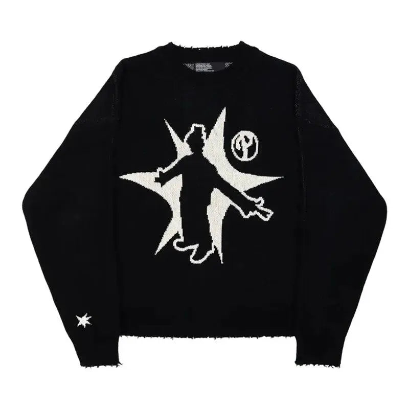 Oversized Knit Graphic Sweater