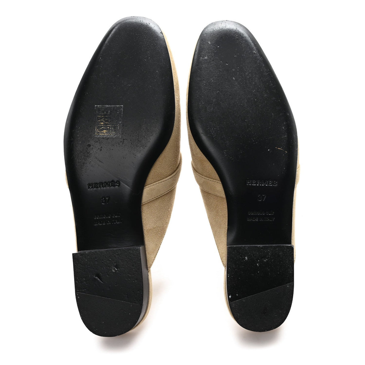 Suede Goatskin Oz Mules 37 Beige Sable