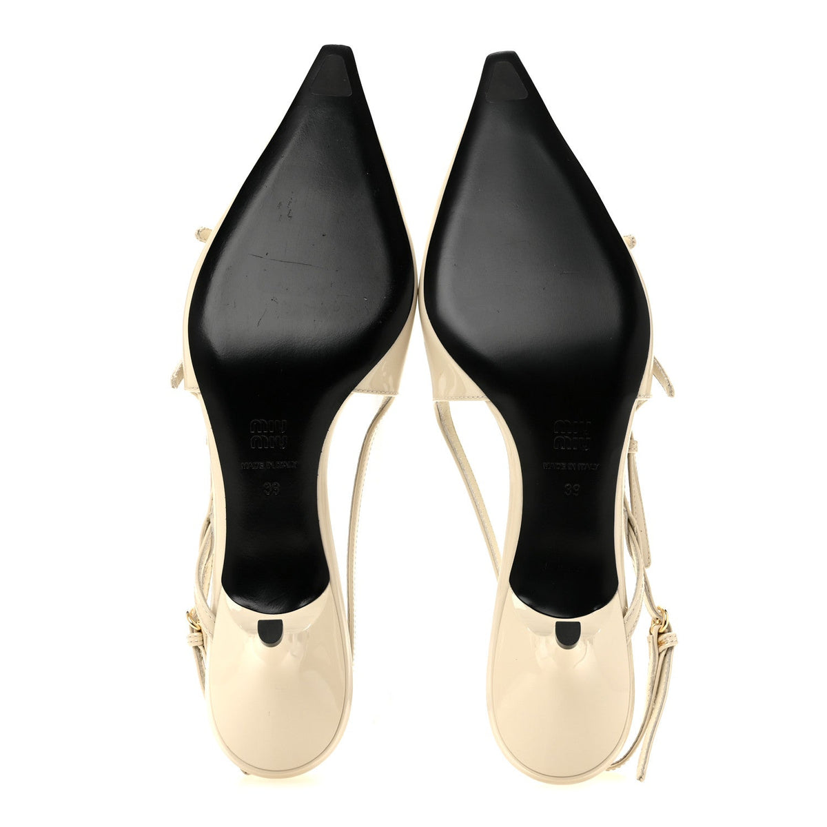 Vernice Buckle 55mm Slingback Pumps 39 White