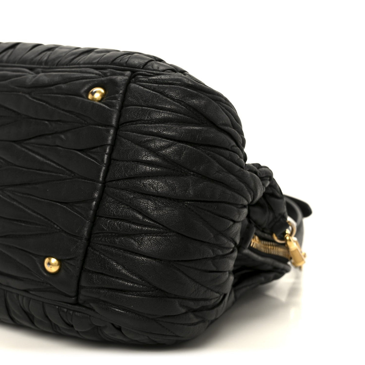 Nappa Matelasse Top Handle Black