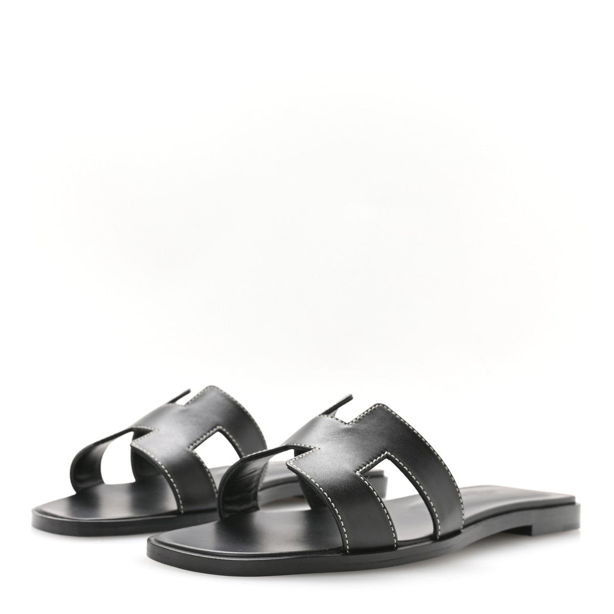 Box Calfskin Oran Sandals 36.5 Black