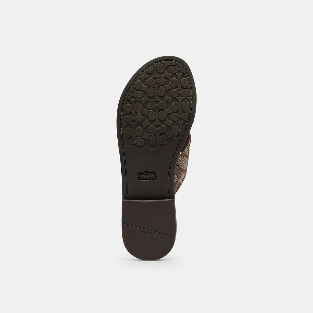 Coach Outlet Crisscross Buckle Sandal In Signature Jacquard