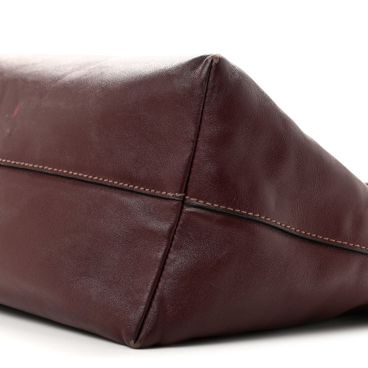 Vitello Soft Shopping Tote Burgundy