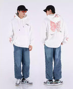 Cherry Blossom Butterfly Embroidered Hoodie
