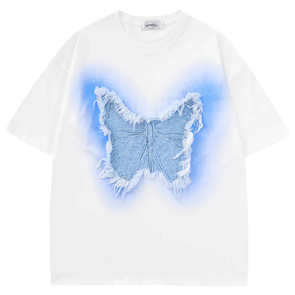 Oversized White Butterfly T-Shirt