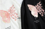 Cherry Blossom Butterfly Embroidered Hoodie