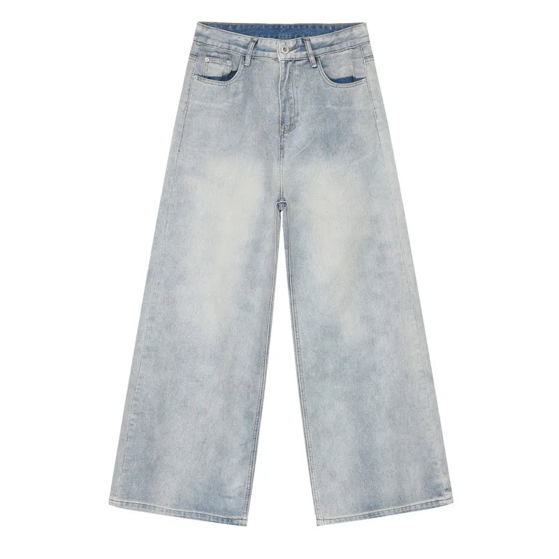 Light Wash Baggy Wide Leg Jeans
