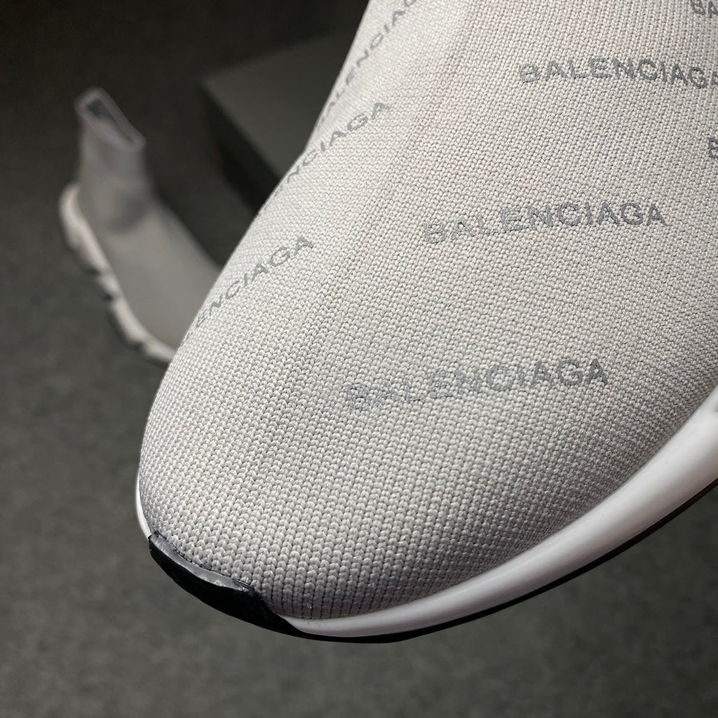 Balenciaga Speed Trainer Mid 'Allover Logo - 'Grey'